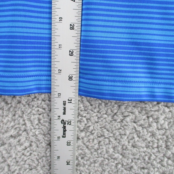 Under Armour Coldblack Mens XXL Blue Stripe Short Sleeve Loose Golf Polo Shirt - Picture 7 of 11